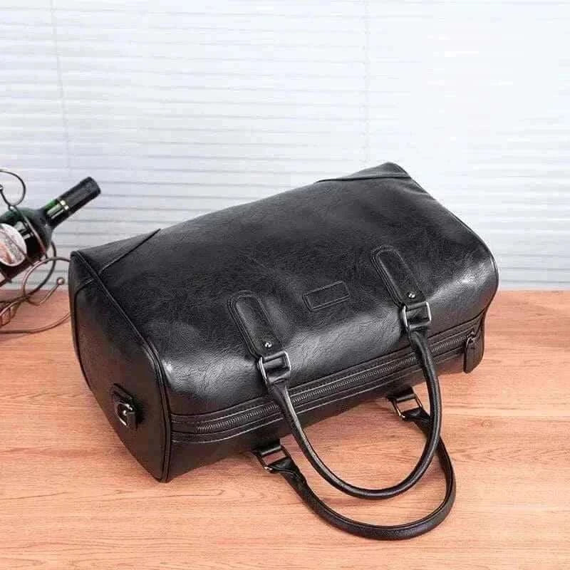 Leather Gym Bag-BLACK  PU LEATHER GYM BAG.
