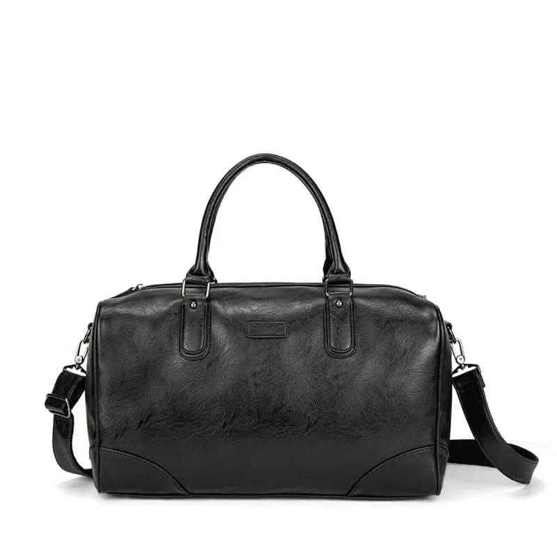 Leather Gym Bag-BLACK  PU LEATHER GYM BAG.