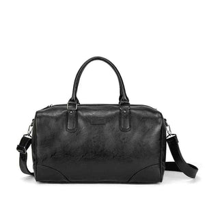 Leather Gym Bag-BLACK  PU LEATHER GYM BAG.