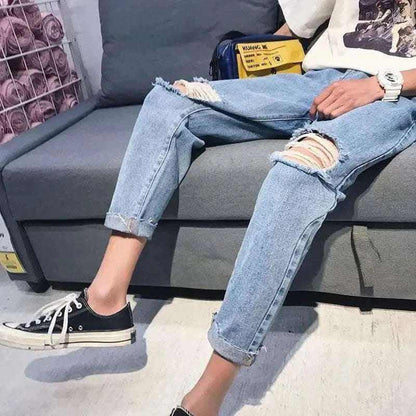 denim jeans for men- Black Ripped Jeans Big And Tall.