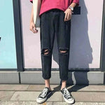 denim jeans for men-Black Ripped Jeans Big And Tall.