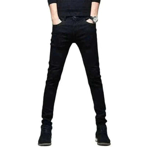 denim jeans for men-Black Ripped Jeans Casual Outfit.