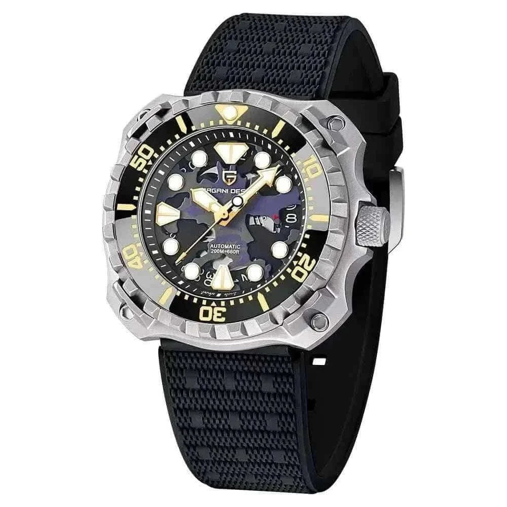 CAMOUFLAGE HOLLOW DIAL MECHANICAL WATCH.