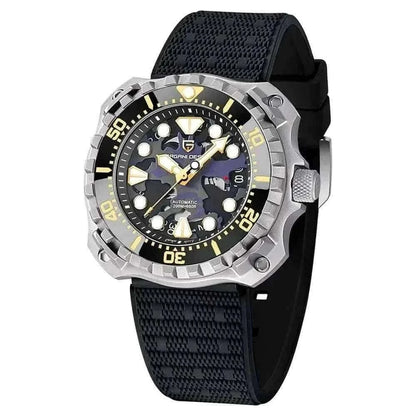 CAMOUFLAGE HOLLOW DIAL MECHANICAL WATCH.