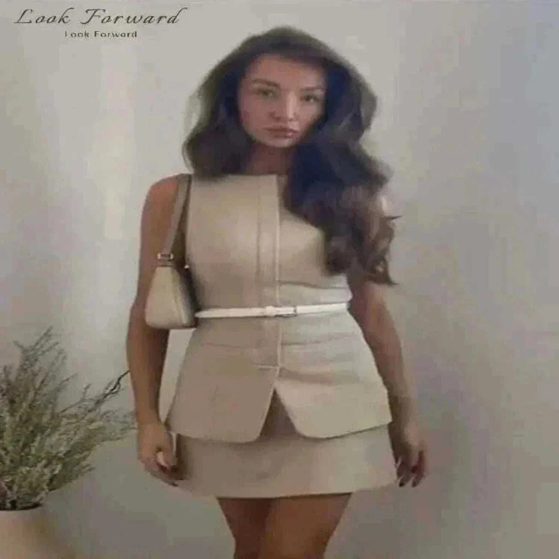 Model Wearing Casual Mini Dress.