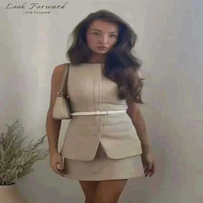 Model Wearing Casual Mini Dress.