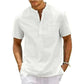  Cotton Linen Shirt Men.
