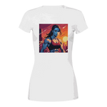 Premium Womens Crewneck T-shirt | Bella + Canvas 6004 White.