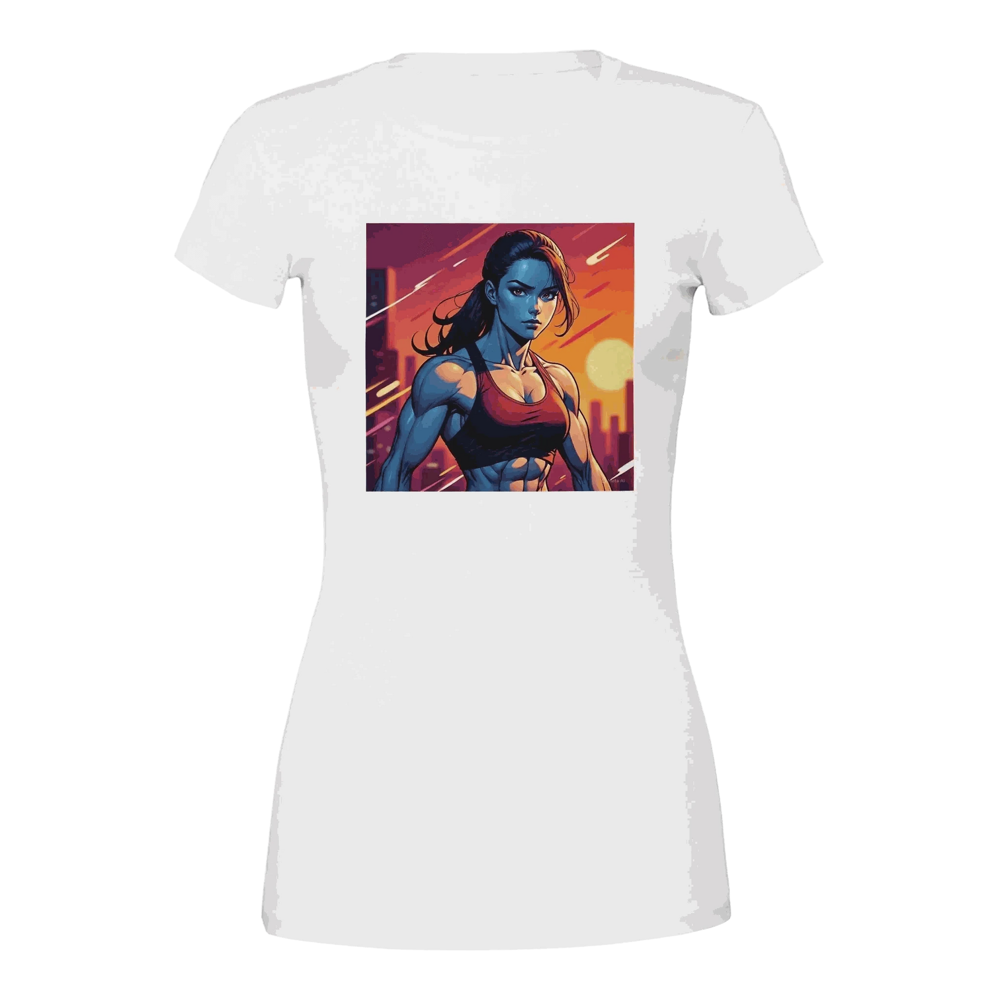 Premium Womens Crewneck T-shirt | Bella + Canvas 6004 White.