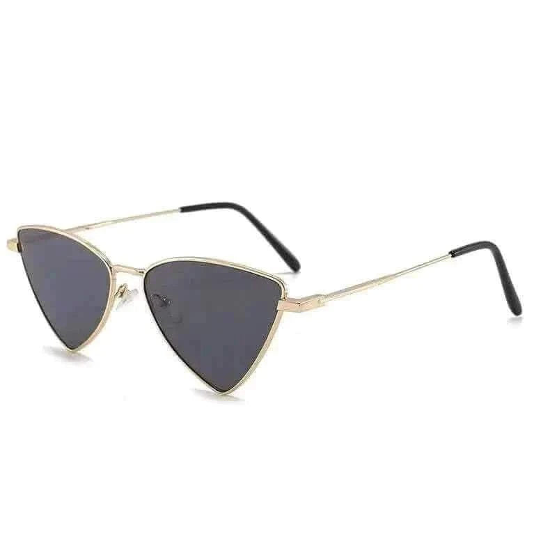 Fashion Hot Metal Sunglasses Triangle Hip Hop Cyberpunk Stylish Irregular Small Frame Sun glasses Women Travel Cool Eyewear.