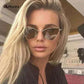 Fashion Hot Metal Sunglasses Triangle Hip Hop Cyberpunk Stylish Irregular Small Frame Sun glasses Women Travel Cool Eyewear.