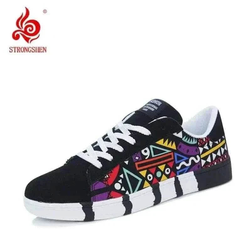 Casual Sneakers Men -GRAFFITI LACE-UP SNEAKERS.