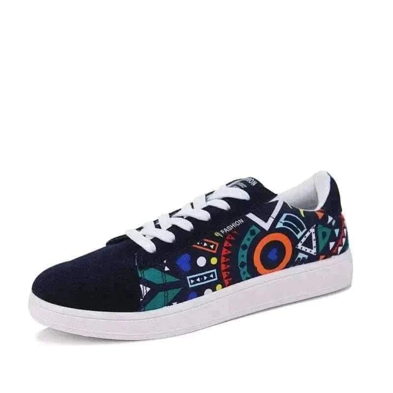 GRAFFITI LACE-UP SNEAKERS.