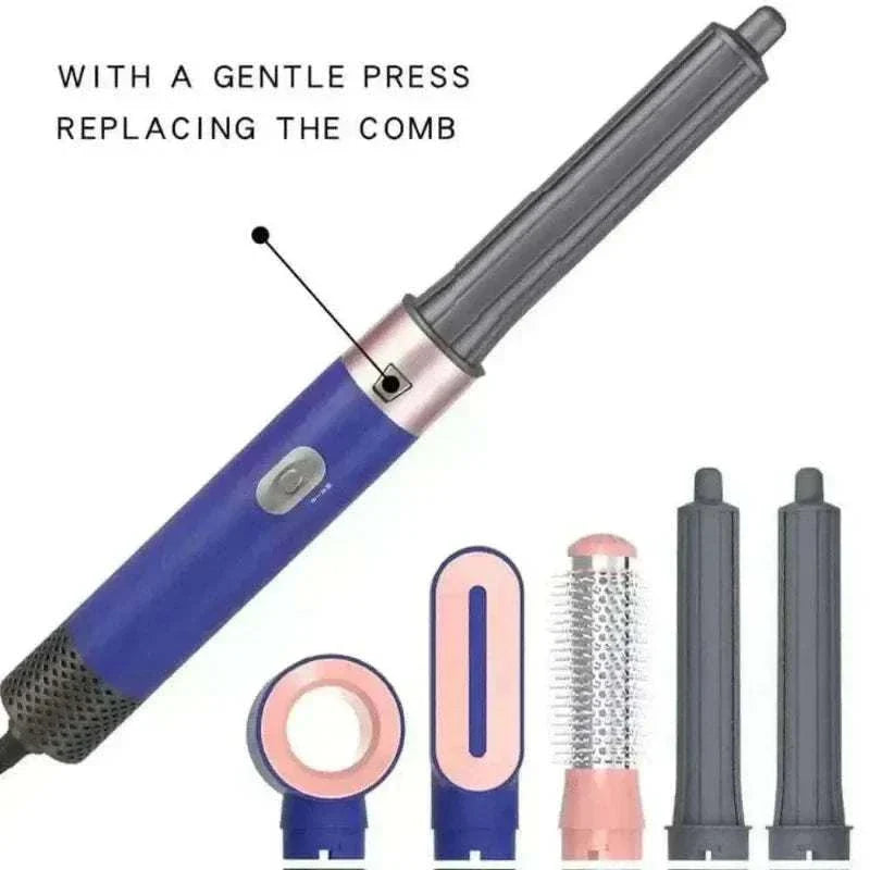 5-in-1 Curling Iron Set with Brush & Fast