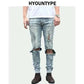 denim jeans for men- HIP HOP RIPPED SKINNY JEANS.