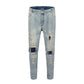 denim jeans for men-HIP HOP RIPPED SKINNY JEANS.