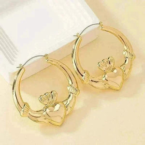 Post Stud Heart Hoop Earrings , gold hoop earrings uk