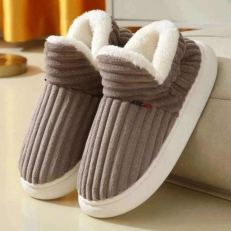  Kidmi Men Plush Fur Slippers Winter Warm