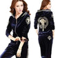 Velvet Tracksuit Women Two Piece Pants Set