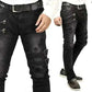  Men's Punk Hip-Hop Black Jeans