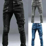 Men's Punk Hip-Hop Black Jeans