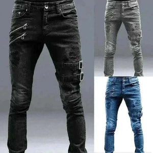 Men's Punk Hip-Hop Black Jeans