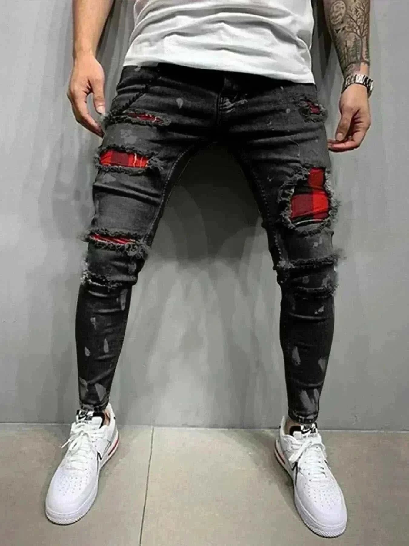  Men's Punk Hip-Hop Jeans