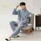 Men's Fashion Style Store Men Warm Flannel Pajamas Autumn Thicken Long-sleeved Trousers Two-Piece Set Winter Man Pyjamas Loose Comfortable Sleepwear Suit