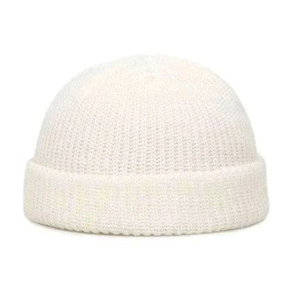 Men Women Knitted Hat Beanie Skullcap Sailor Docker solid fashion Cuff Brimless Cap Rogue Melon Fur Woolen Knitted beanies hats.