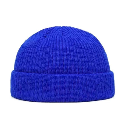 Men Women Knitted Hat Beanie Skullcap Sailor Docker solid fashion Cuff Brimless Cap Rogue Melon Fur Woolen Knitted beanies hats.
