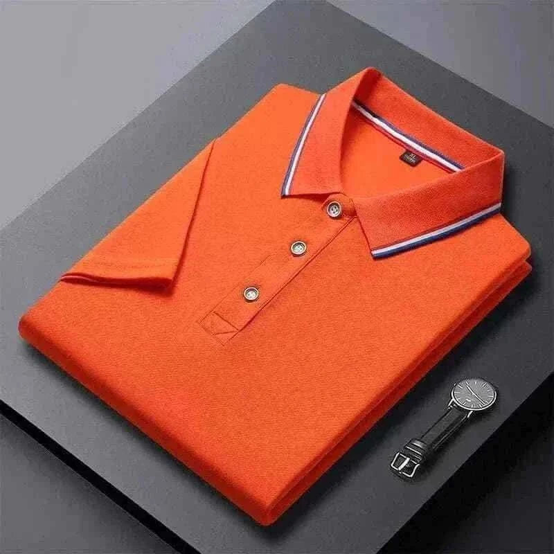  Men's Solid Color Polo Shirt