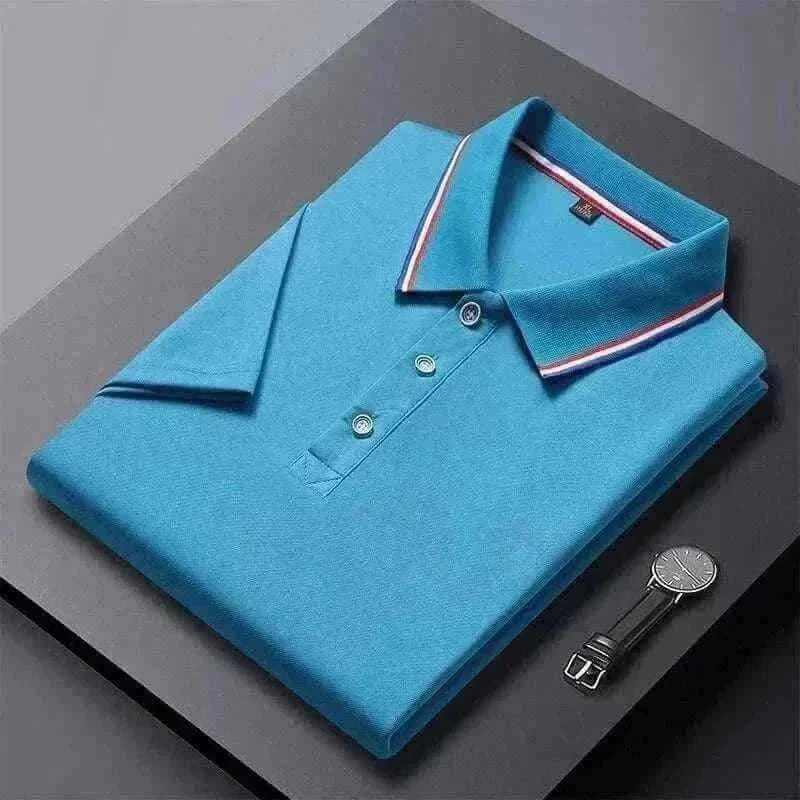  Men's Solid Color Polo Shirt