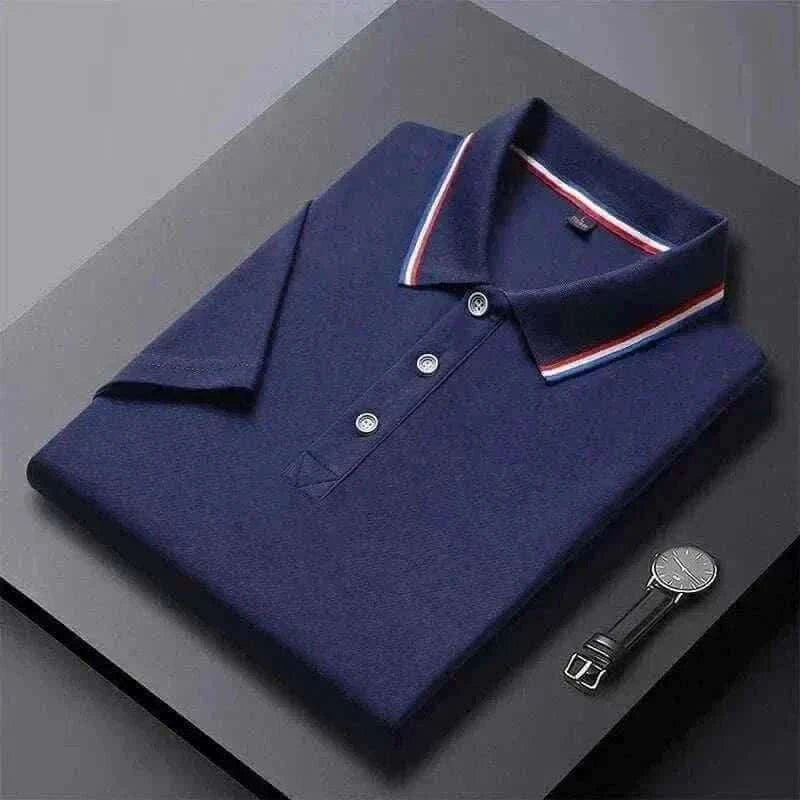  Men's Solid Color Polo Shirt