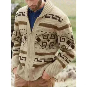 -Men's Lapel Cardigan.