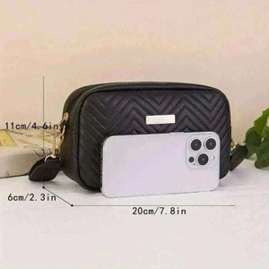 Minimalist Mini Fashionable Quilted Crossbody Bag Wallet, Trendy PU Shoulder Bag, WOMEN'S Casual Handbag and Mobile Phone Wallet.