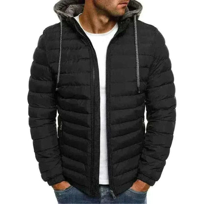New Autumn Winter Men's Parkas Solid Hooded Cotton Coat Jacket Casual Warm Clothes Mens Overcoat Streetwear Puffer Jacket Male.