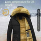 Buy Winter jackets- New Men Winter Autumn  With Thick Warm Hooded Fur Collar Coat.