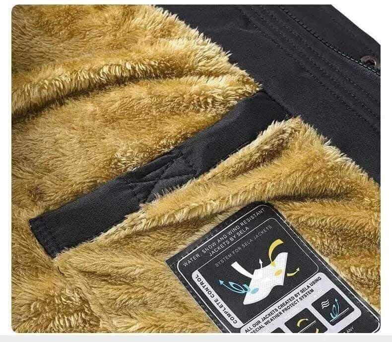 Buy Winter Jackets-New Men Winter Autumn  With Thick Warm Hooded Fur Collar Coat.