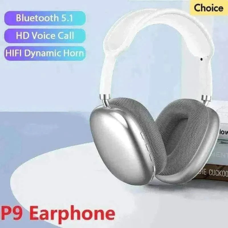 New P9 Wireless Bluetooth Headphones Noise Cancelling with Microphone Pods Over Ear Sports Gaming Headset for Apple iPhone.