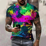 Men Wearing New Summer Fashion Music Art Color Neon Graffiti 3D T-Shirt