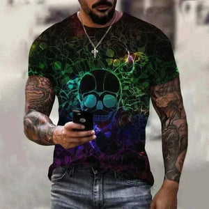 Men Wearing New Summer Fashion Music Art Color Neon Graffiti 3D T-Shirt