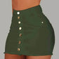 Girl In New Casual Fashion high waist Hugging Green Short Skirt, ladies mini skirts