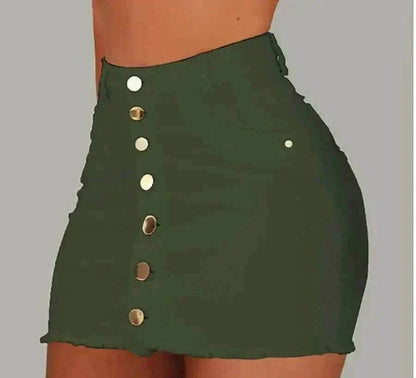 Girl In New Casual Fashion high waist Hugging Green Short Skirt, ladies mini skirts
