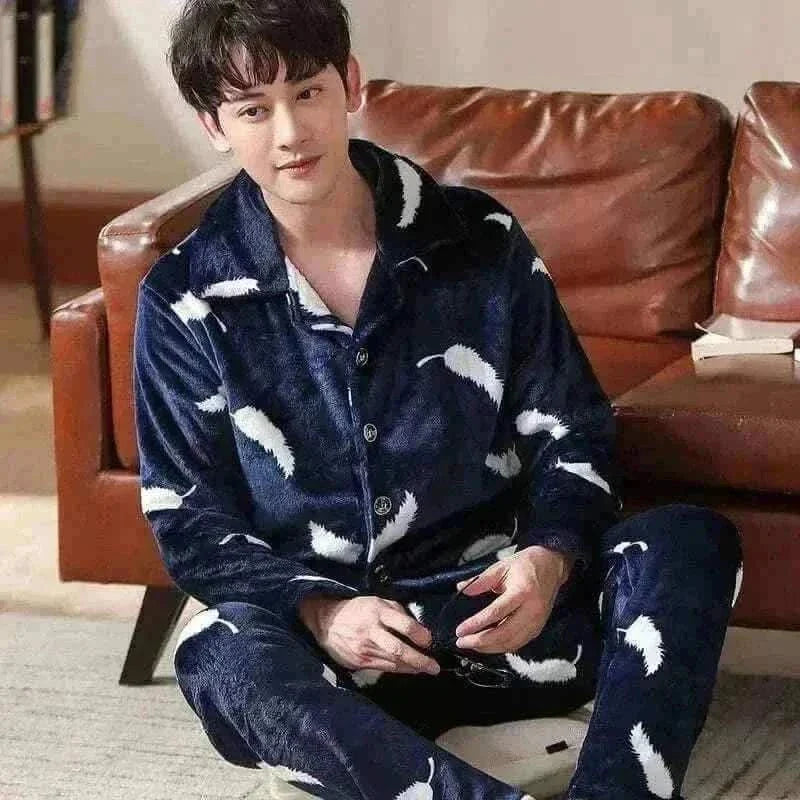 Pajamas Sets for Men Winter Thick Warm.