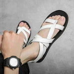 Summer Classic White Men Rome Genuine Leather Roman Sandals Gladiator ,mens sandals uk