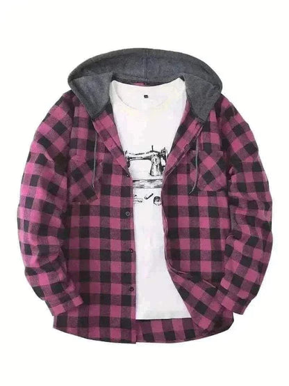  Men's Fashion Style Store Dark Pink Red / XXL Shirt Jackets