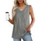 Women Wearing Gray Summer Pleated Tank Tops