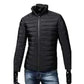 Men Puffer Jacket-Trendy  Fashion Stand Collar Slim Puffer Coat Lightweight Male Windbreaker Thickened   Outerwear.