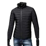 Men Puffer Jacket-Trendy  Fashion Stand Collar Slim Puffer Coat Lightweight Male Windbreaker Thickened   Outerwear.
