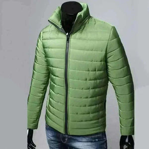 men Puffer Jacket= Trendy  Fashion Stand Collar Slim Puffer Coat Lightweight Male Windbreaker Thickened   Outerwear.
